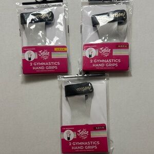 Justice Gray Leather Gymnastics Hand Grips with Black Wrist Straps